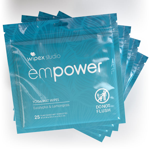 Wipex Empower Yoga Mat Wipes for yoga studios — plant-based cloth