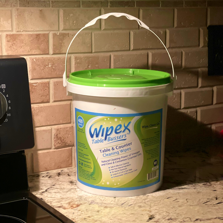 All-Purpose Natural Cleaning Wipes | Biodegradable Cloth | Portable Dispensing Bucket - Wipex Cleaning Wipes