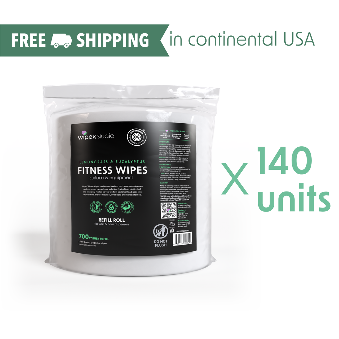 Wipex 700 Plant-Based Gym Wipes Bulk Refill Roll | Natural Fitness Equipment Wipes