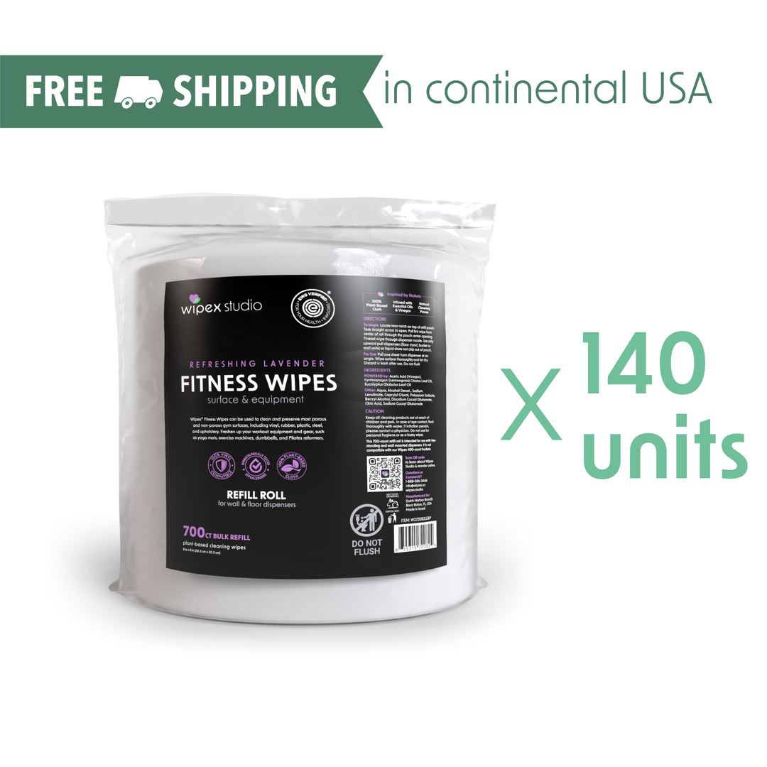 Wipex 700 Plant-Based Gym Wipes Bulk Refill Roll | Natural Fitness Equipment Wipes