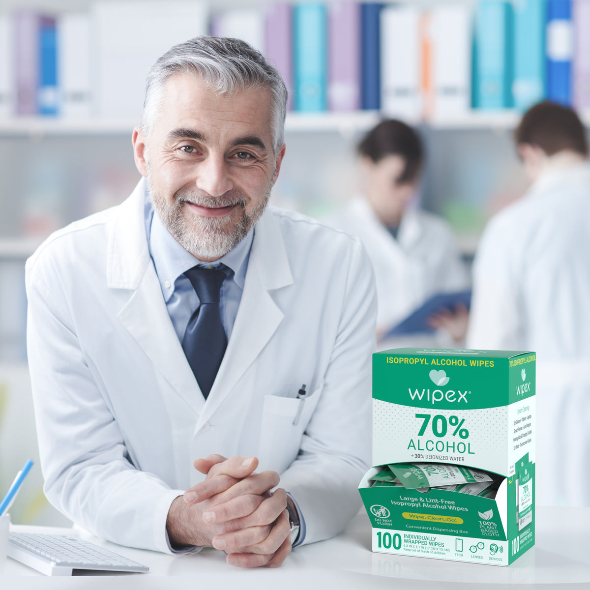 Wipex 70% Isopropyl Alcohol Wipes – 100 Single Sachets – Wipex Co.