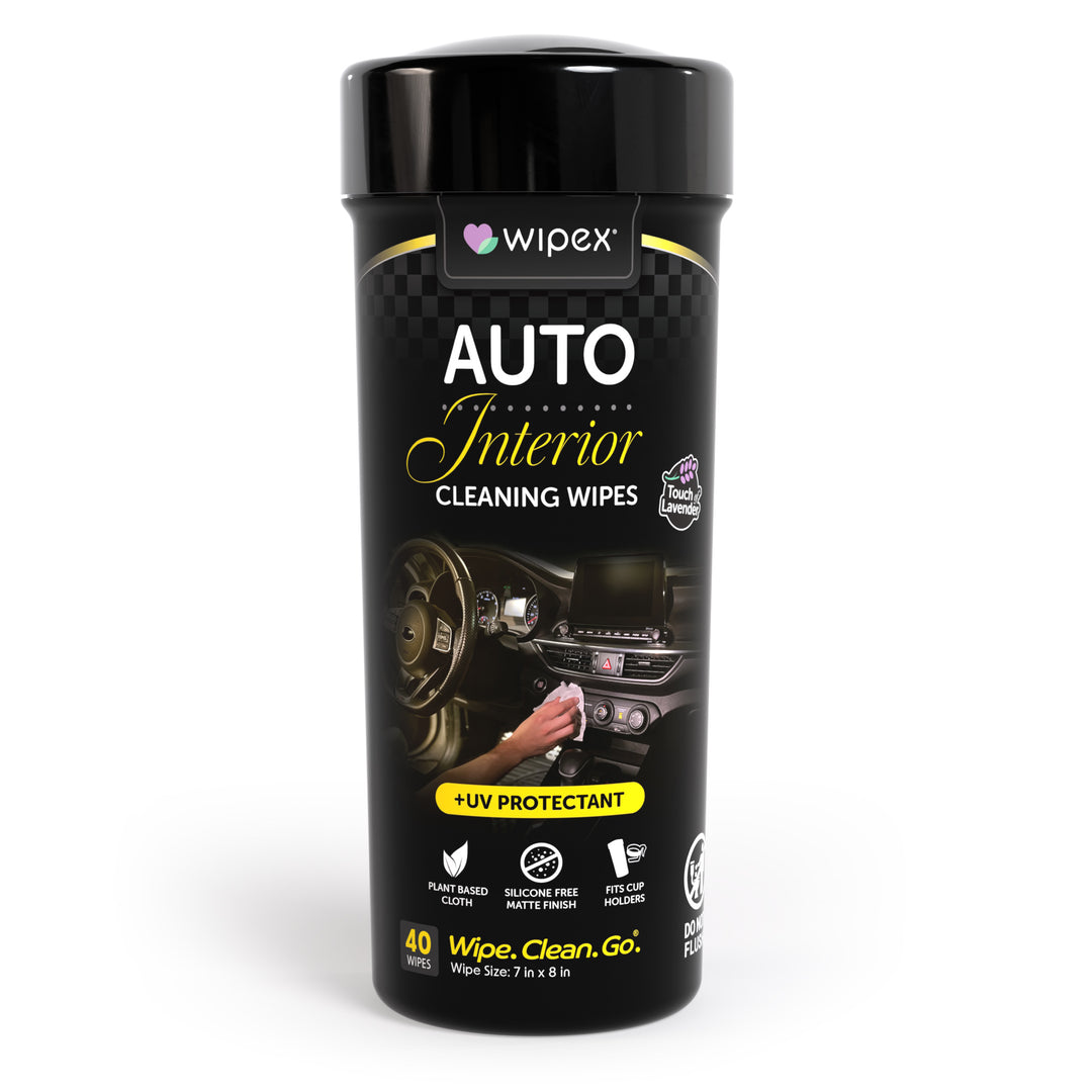 Wipex® Lavender Auto Cleaning Wipes | Plastic-Free Natural Car Wipes