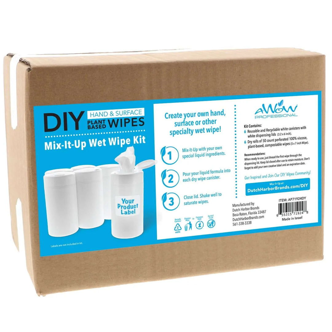 DIY 100% Plant-Based Dry Wipes Kit – Create Your Own Eco-Friendly Cleaning Wipes in Canisters -  by Wipex Co. - Available at wipex-natural-wipes.myshopify.com