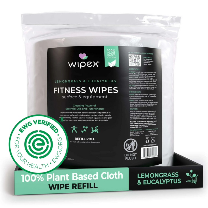 Wipex® Plant-Based Cloth Gym Wipes – 700ct Bulk Refill Roll