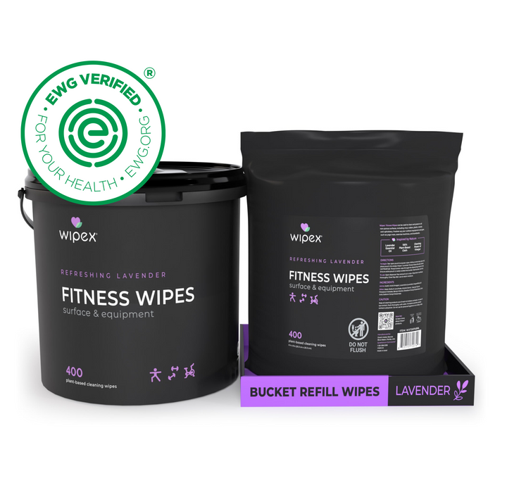 Wipex® Natural Gym Wipes Starter Bundle – 400ct Bucket + 400ct Refill