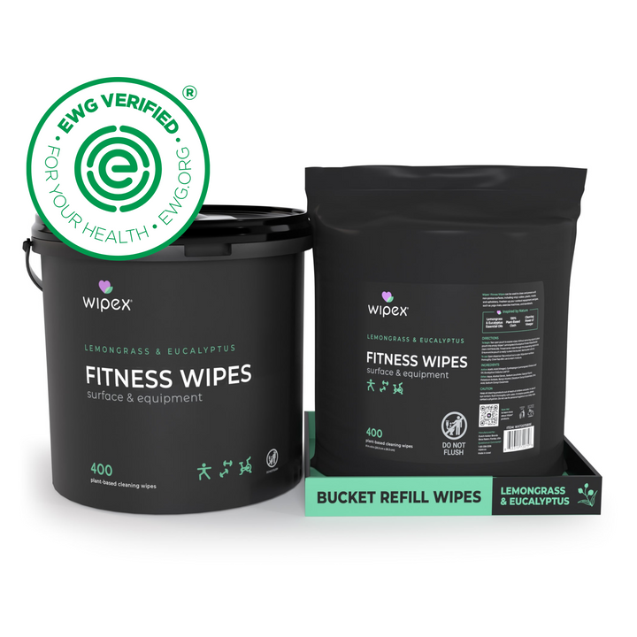 Wipex® Natural Gym Wipes Starter Bundle – 400ct Bucket + 400ct Refill