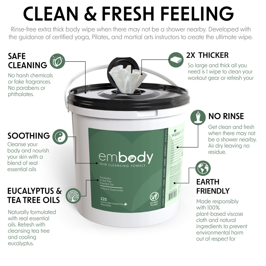 Embody 225ct Eco Body Wipes – Refill Bucket for Wellness Studios