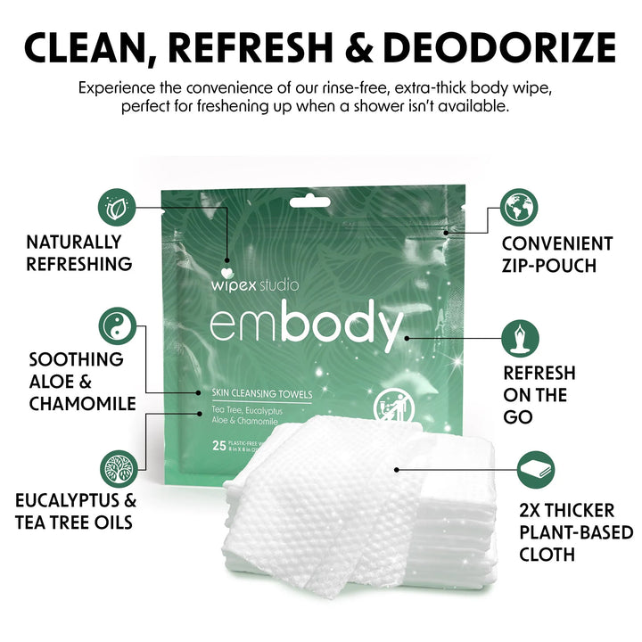 Embody® Body Wipes – Instant Reset After Movement | 25ct Travel Pack -  by Wipex Co. - Available at wipex-natural-wipes.myshopify.com
