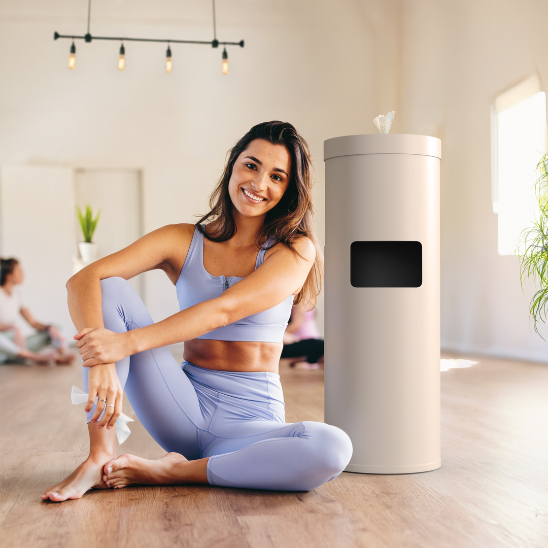 Wipex Premium Studio White Floor Dispenser for Bulk Gym Wipes | Stainless Steel | Free Standing Model