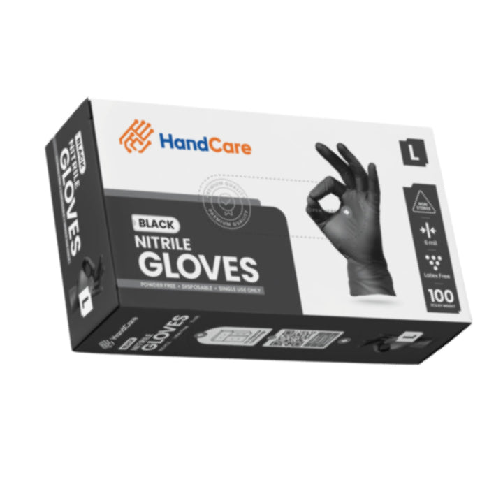 HandCare Black Nitrile Gloves - Exam Grade, Powder Free (6 Mil) - product_type by Gloves.com - Available at wipex-natural-wipes.myshopify.com