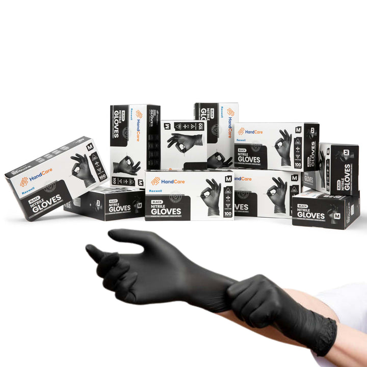 HandCare Black Nitrile Gloves - Exam Grade, Powder Free (6 Mil) - product_type by Gloves.com - Available at wipex-natural-wipes.myshopify.com