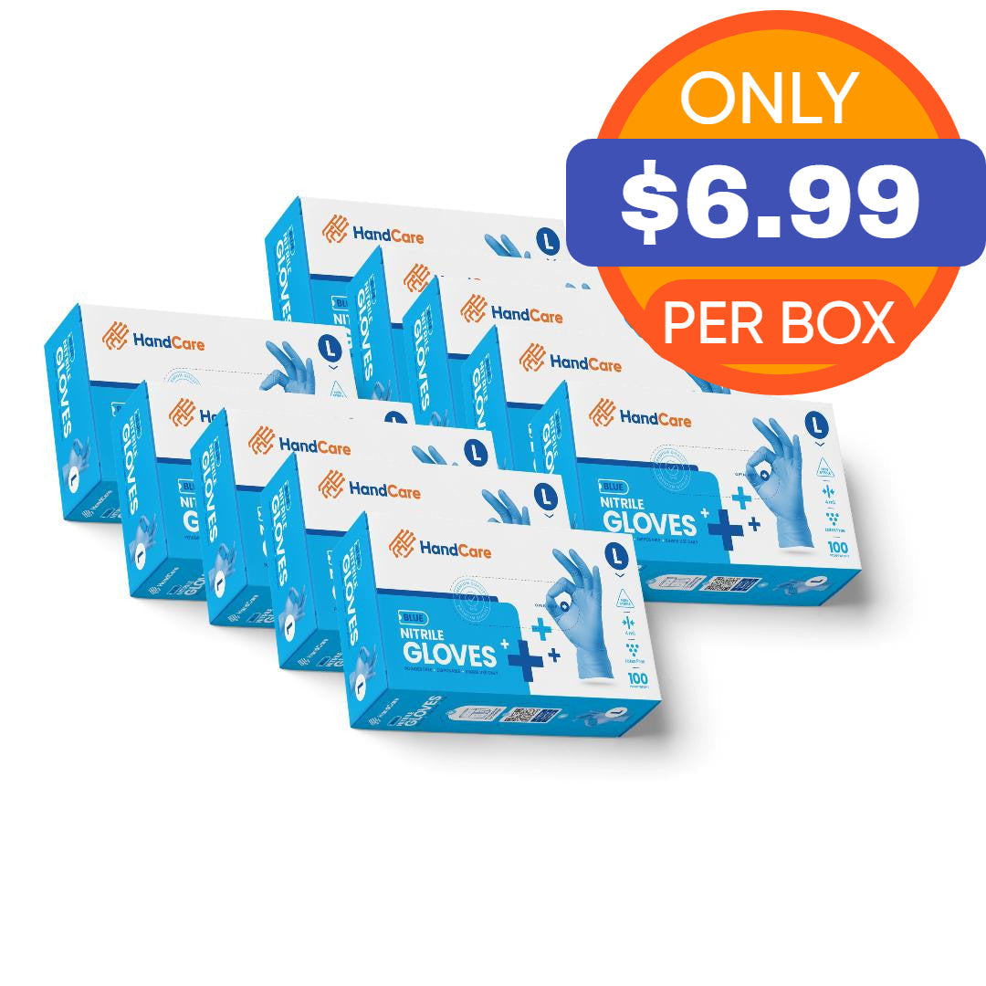 HandCare Blue Nitrile Gloves - Exam Grade, Powder Free (4 Mil), 1,000 Gloves - product_type by Gloves.com - Available at wipex-natural-wipes.myshopify.com