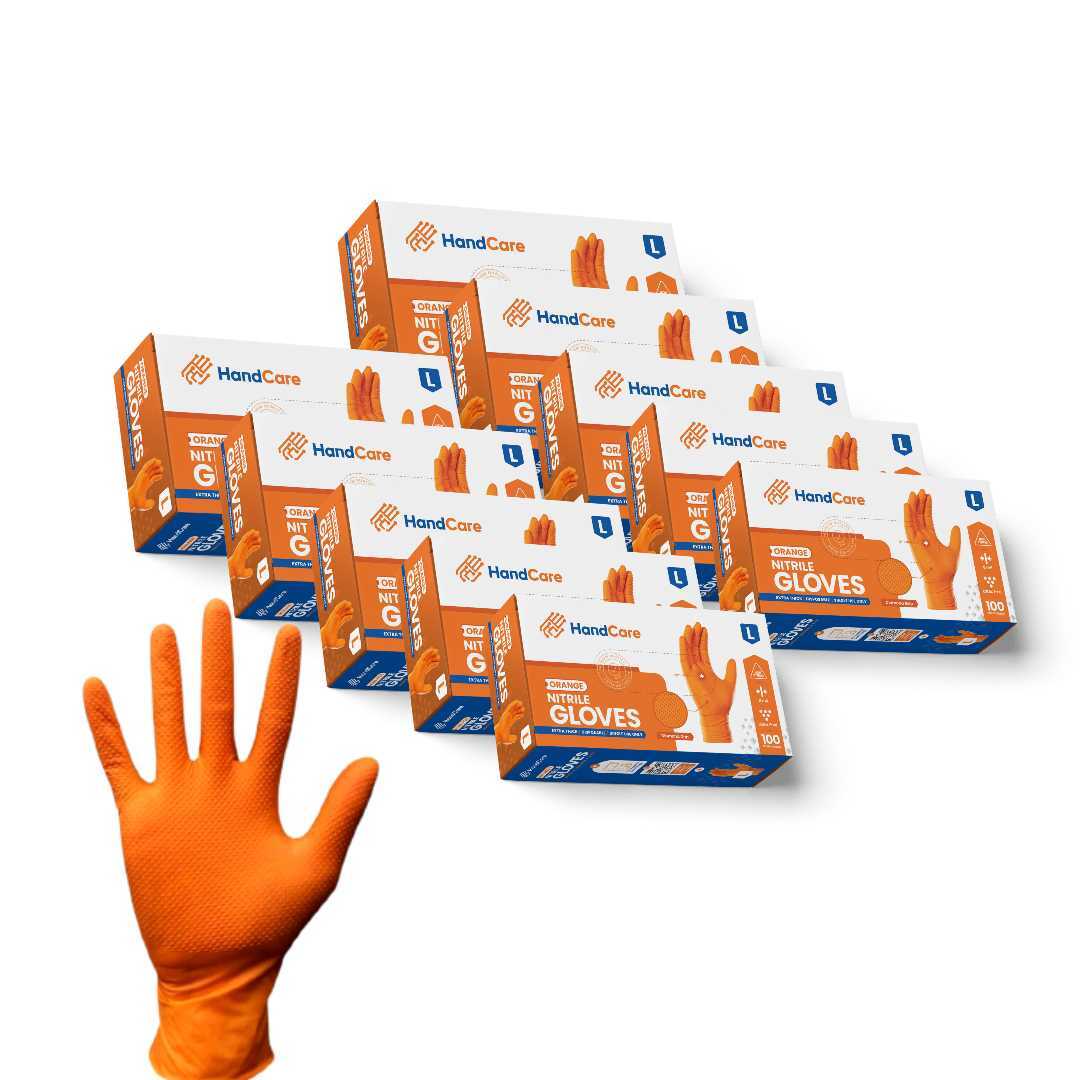 HandCare Orange Nitrile Gloves - Powder Free (8 Mil), 1,000 Gloves - product_type by Gloves.com - Available at wipex-natural-wipes.myshopify.com