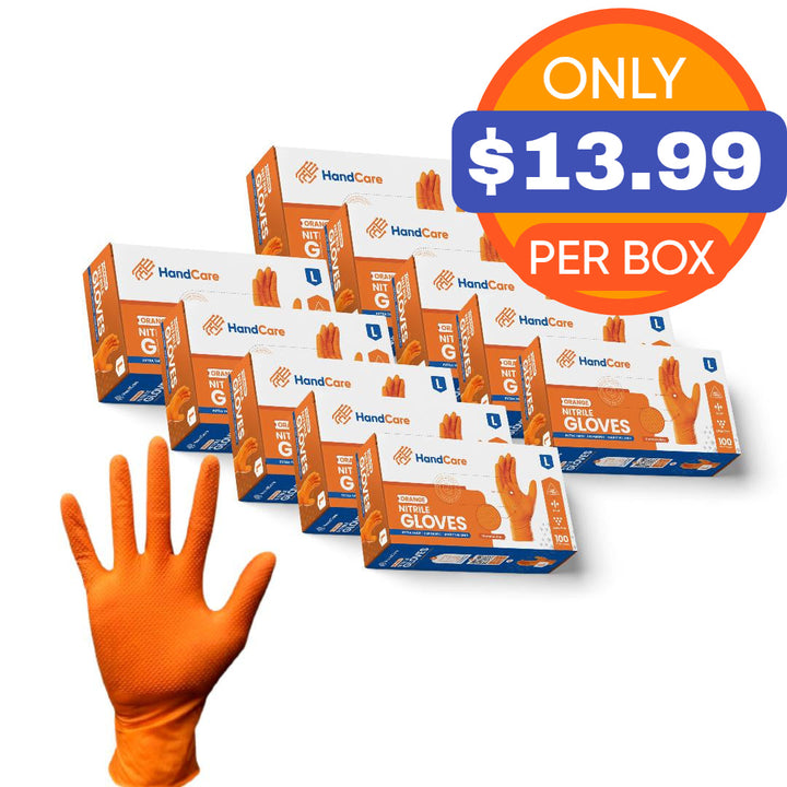 HandCare Orange Nitrile Gloves - Powder Free (8 Mil), 1,000 Gloves - product_type by Gloves.com - Available at wipex-natural-wipes.myshopify.com
