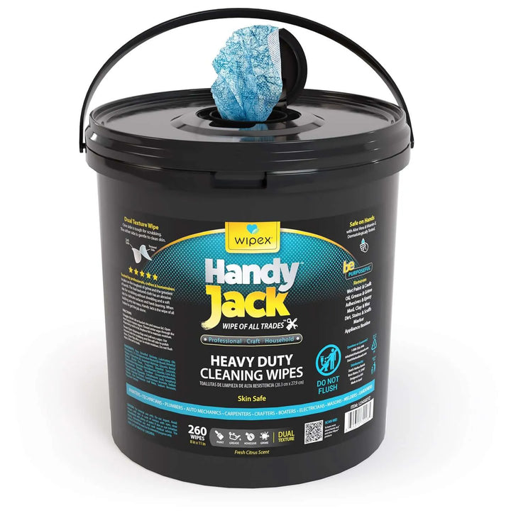 Handy Jack® Heavy Duty Cleaning Wipes Bulk 260ct Value Bucket -  by Wipex Co. - Available at wipex-natural-wipes.myshopify.com
