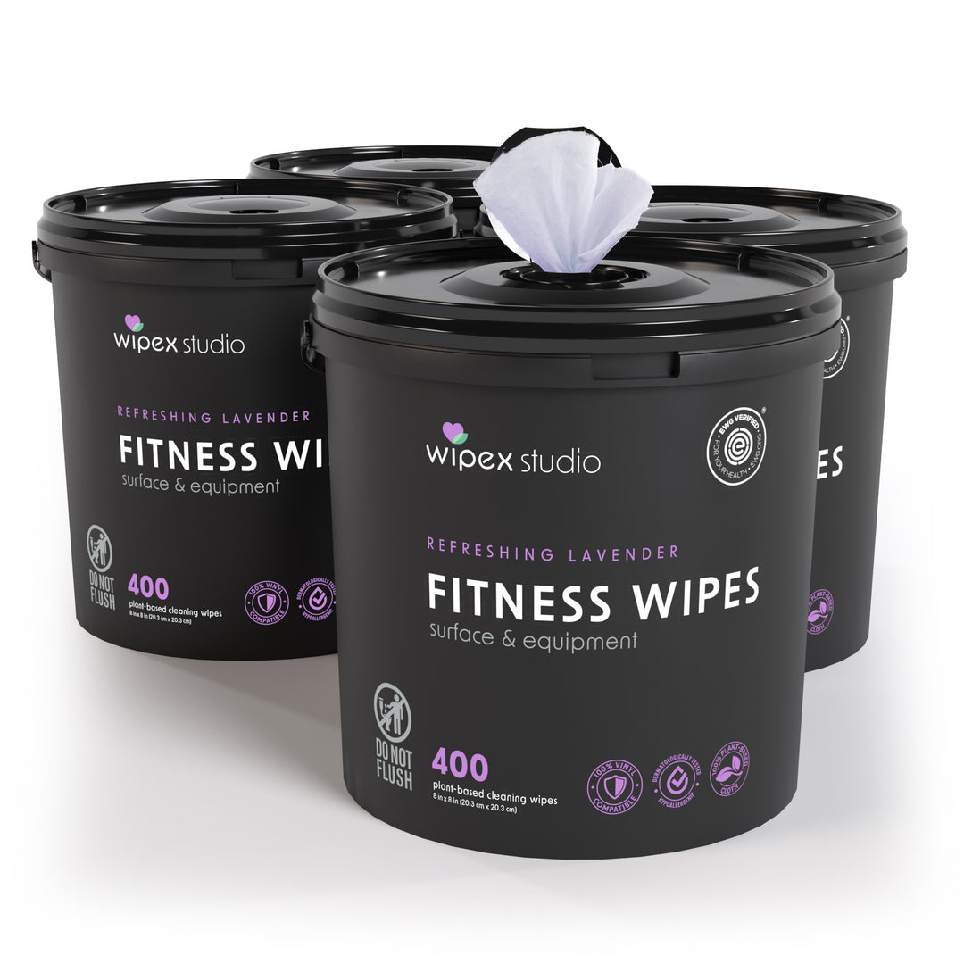 Wipex 400 Yoga Mat Wipes | Natural | Plant-based | For Fitness & Yoga Gear, Chiropractic, Massage Tables