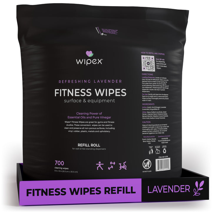 Wipex Natural Fitness Equipment Wipes 700ct Bulk Gym Refill Roll