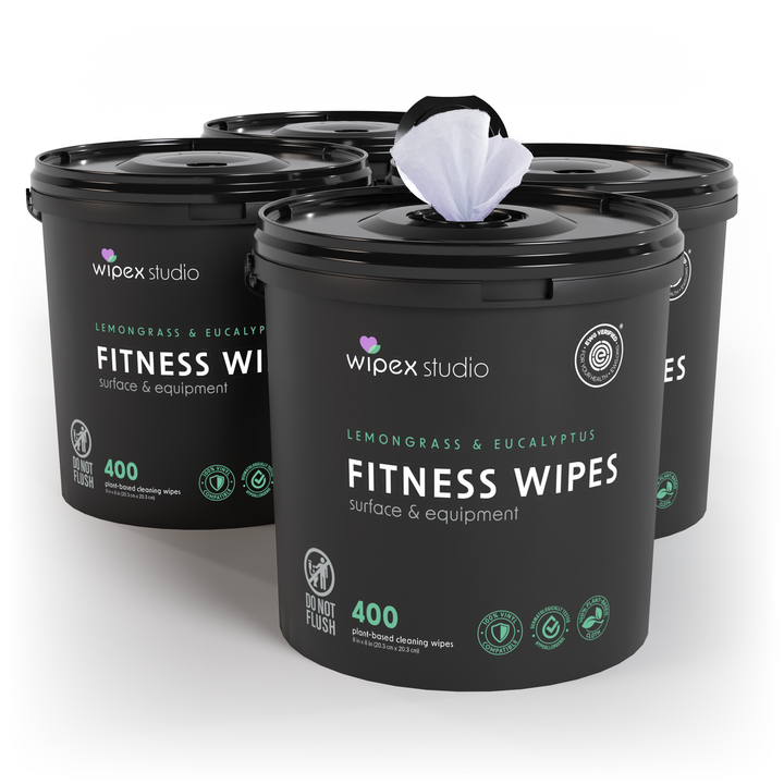 Wipex 400 Yoga Mat Wipes | Natural | Plant-based | For Fitness & Yoga Gear, Chiropractic, Massage Tables