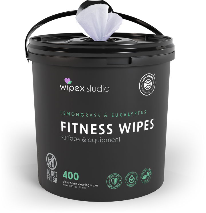 Wipex 400 Yoga Mat Wipes | Natural | Plant-based | For Fitness & Yoga Gear, Chiropractic, Massage Tables