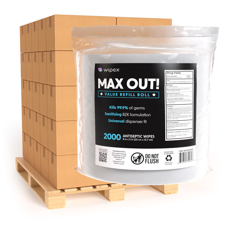 MAX OUT!® Economy 2000ct BZK Sanitizing Wipes Value Refill Roll – Lint-Free, Alcohol-Free - product_type by Wipex Co. - Available at wipex-natural-wipes.myshopify.com
