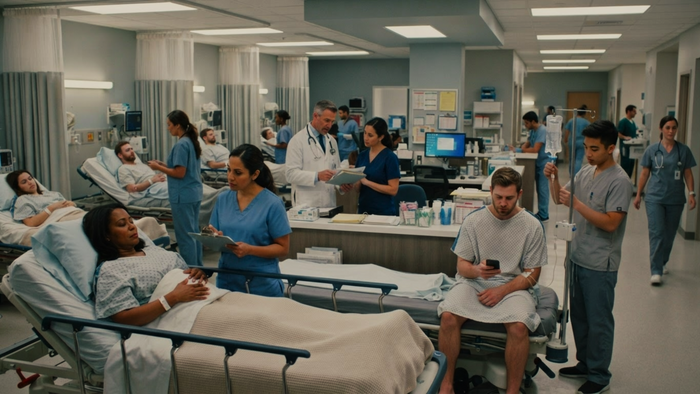 Clean clinical treatment room in a medical facility