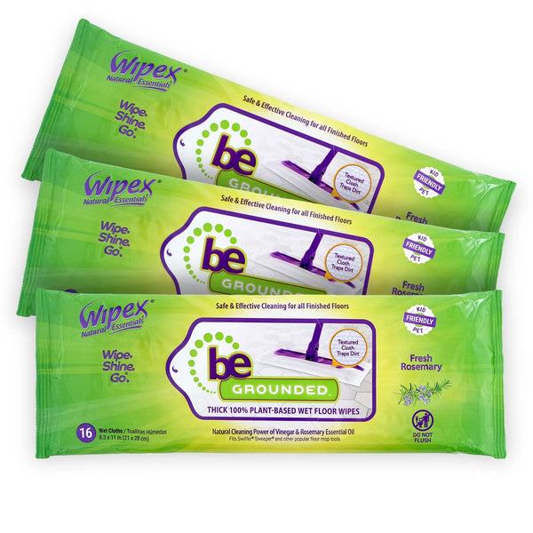 Natural Floor Cleaning Pads | Plant-Based Floor Wipes with Rosemary -  by Wipex Co. - Available at wipex-natural-wipes.myshopify.com
