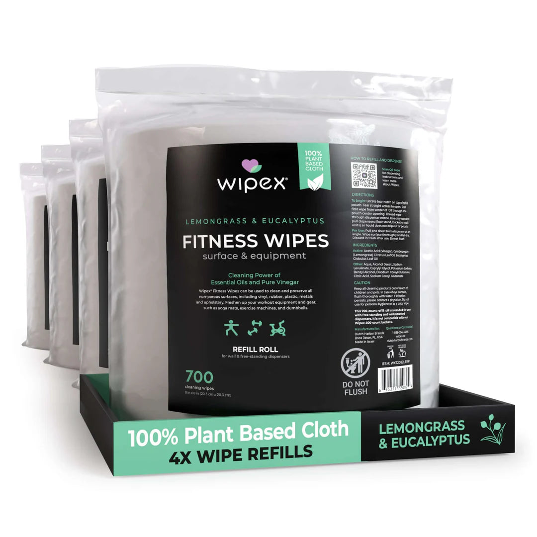 Wipex Natural Fitness Equipment Wipes 700ct Bulk Gym Refill Roll