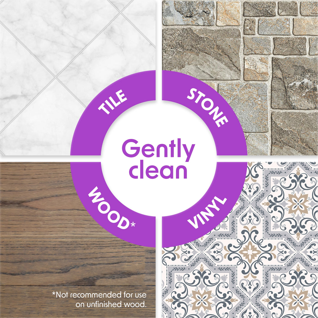 Wipex® XL wet mop wipes gently clean tile, stone, finished wood and vinyl floors