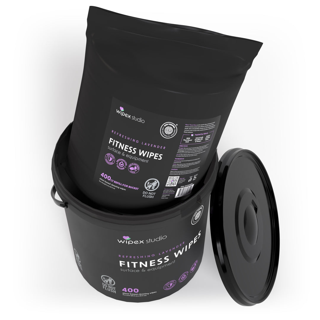 Wipex 400 Yoga Mat Wipes | Natural | Plant-based | For Fitness & Yoga Gear, Chiropractic, Massage Tables