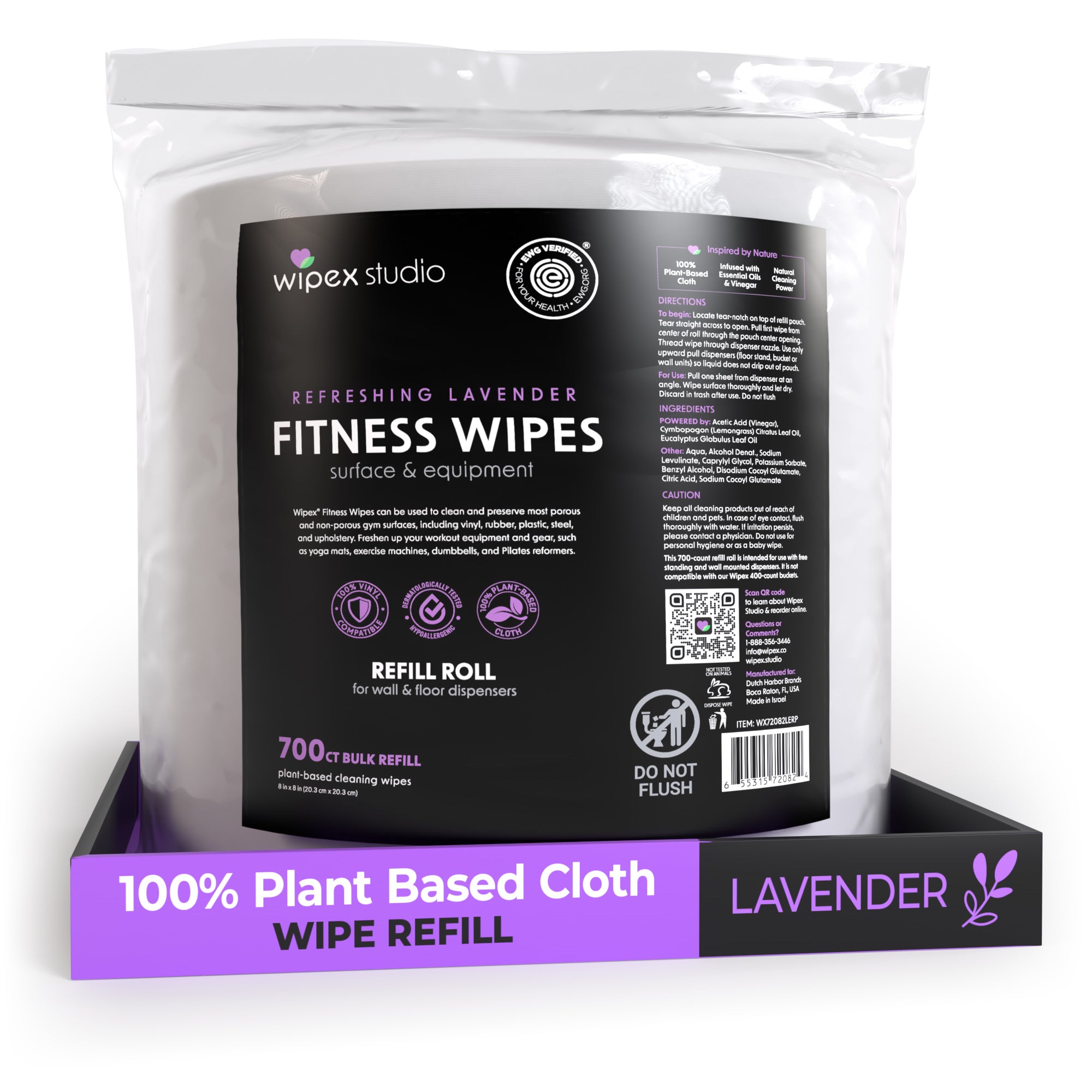Wipex 700-count plant-based gym wipes bulk refill roll for fitness equipment