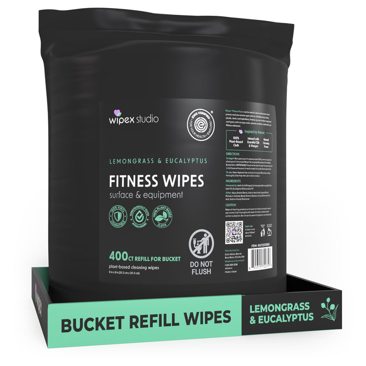 Wipex 400 Yoga Mat Wipes | Natural | Plant-based | For Fitness & Yoga Gear, Chiropractic, Massage Tables