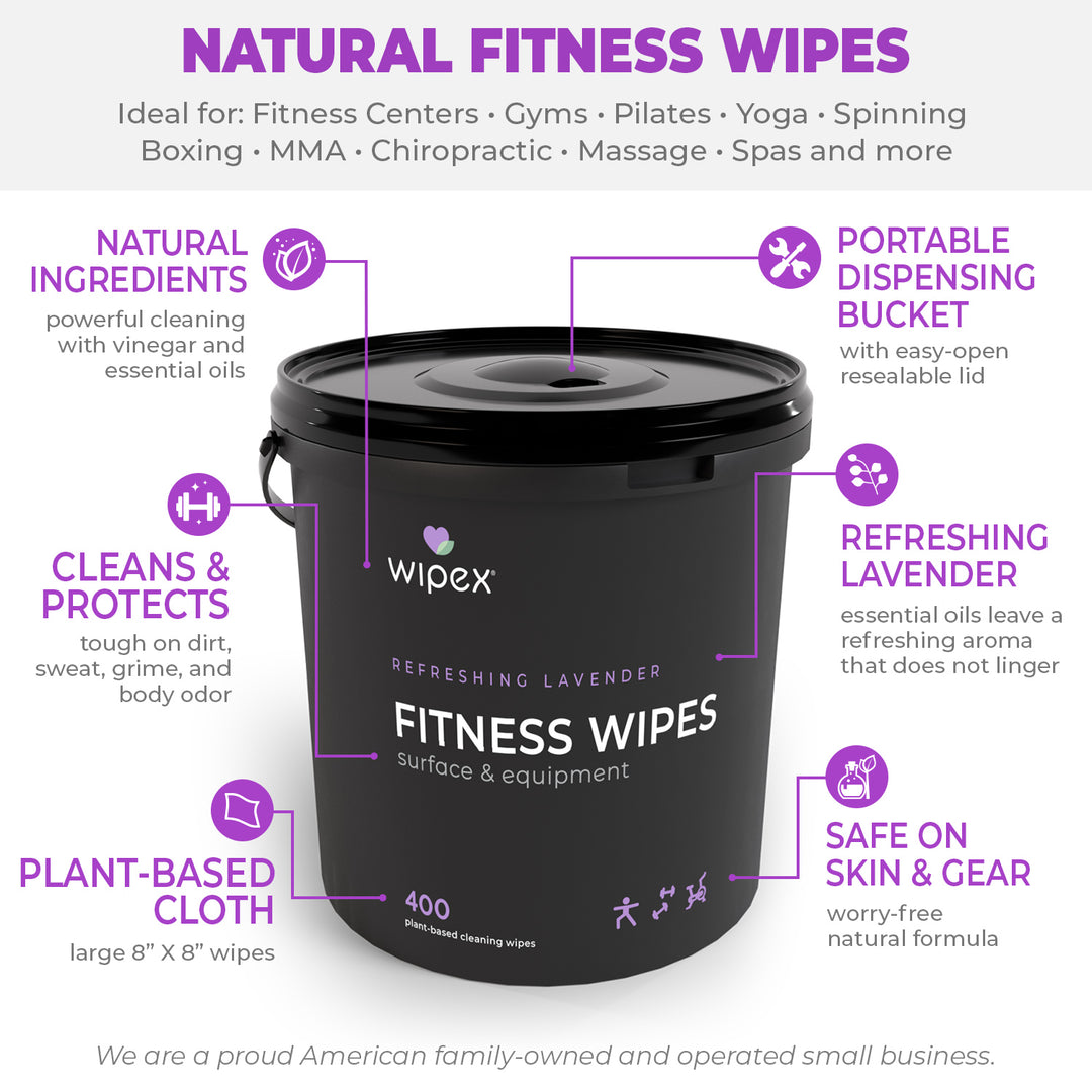 Wipex 400ct Natural Gym Wipes for Fitness Equipment | Portable Dispensing Bucket or Refill | Plant-Based - product_type by Wipex Co. - Available at wipex-natural-wipes.myshopify.com