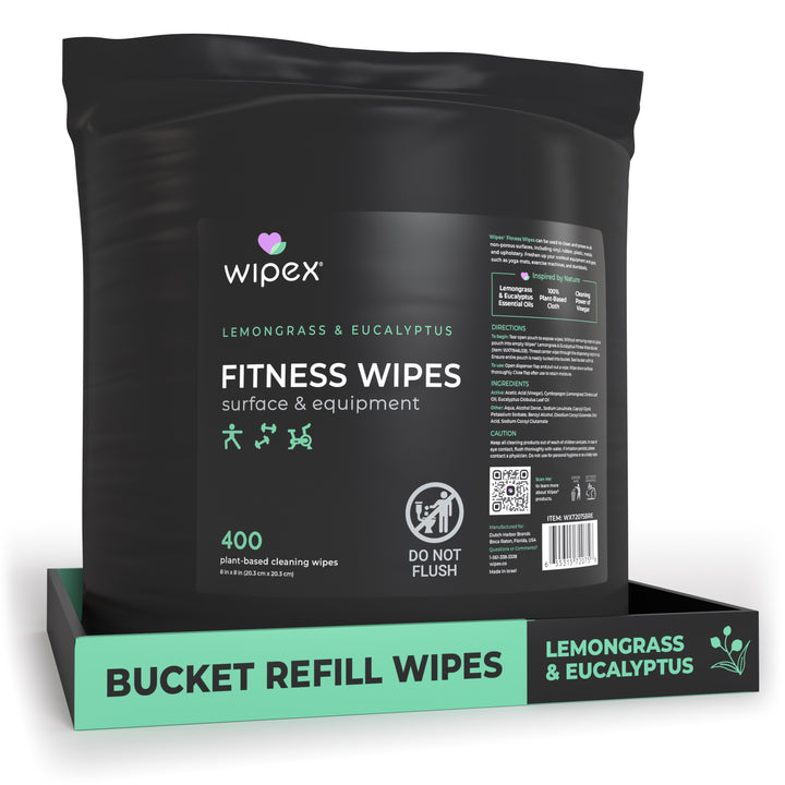Wipex 400ct Natural Gym Wipes for Fitness Equipment | Portable Dispensing Bucket or Refill | Plant-Based - product_type by Wipex Co. - Available at wipex-natural-wipes.myshopify.com
