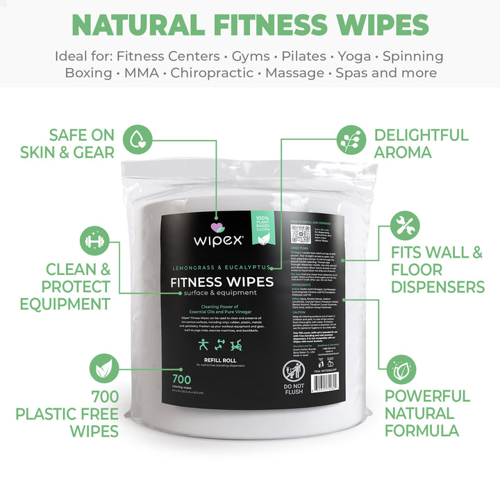 Wipex 700 Plant-Based Gym Wipes Bulk Refill Roll | Natural Fitness Equipment Wipes - product_type by Wipex Co. - Available at wipex-natural-wipes.myshopify.com