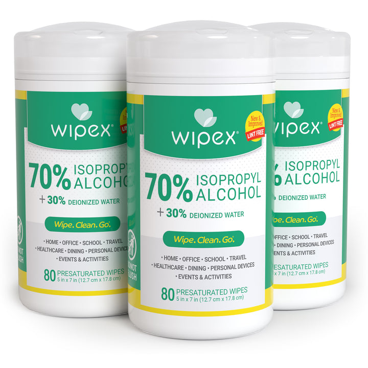 Wipex® 70% Isopropyl Alcohol Wipes Canister 80ct | Commercial/Industrial Grade - product_type by Wipex Co. - Available at wipex-natural-wipes.myshopify.com