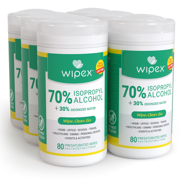 Wipex® 70% Pure Isopropyl Alcohol Wipes Canister 80ct