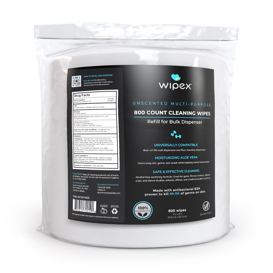 Wipex® 800ct Bulk Antibacterial Wipes Refill Roll | Skin-Safe Sanitizing Wipe | Biodegradable Cloth - product_type by Wipex Co. - Available at wipex-natural-wipes.myshopify.com