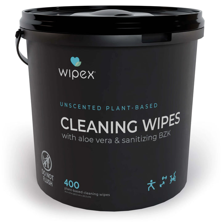 Wipex® Bulk Antibacterial Wipes Portable Dispensing Bucket 400ct | Skin-Safe Sanitizing Wipe | Biodegradable Cloth -  by Wipex Co. - Available at wipex-natural-wipes.myshopify.com
