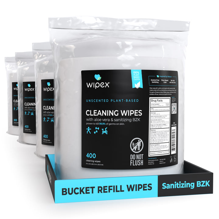 Wipex® Bulk Antibacterial Wipes Portable Dispensing Bucket 400ct | Skin-Safe Sanitizing Wipe | Biodegradable Cloth - product_type by Wipex Co. - Available at wipex-natural-wipes.myshopify.com