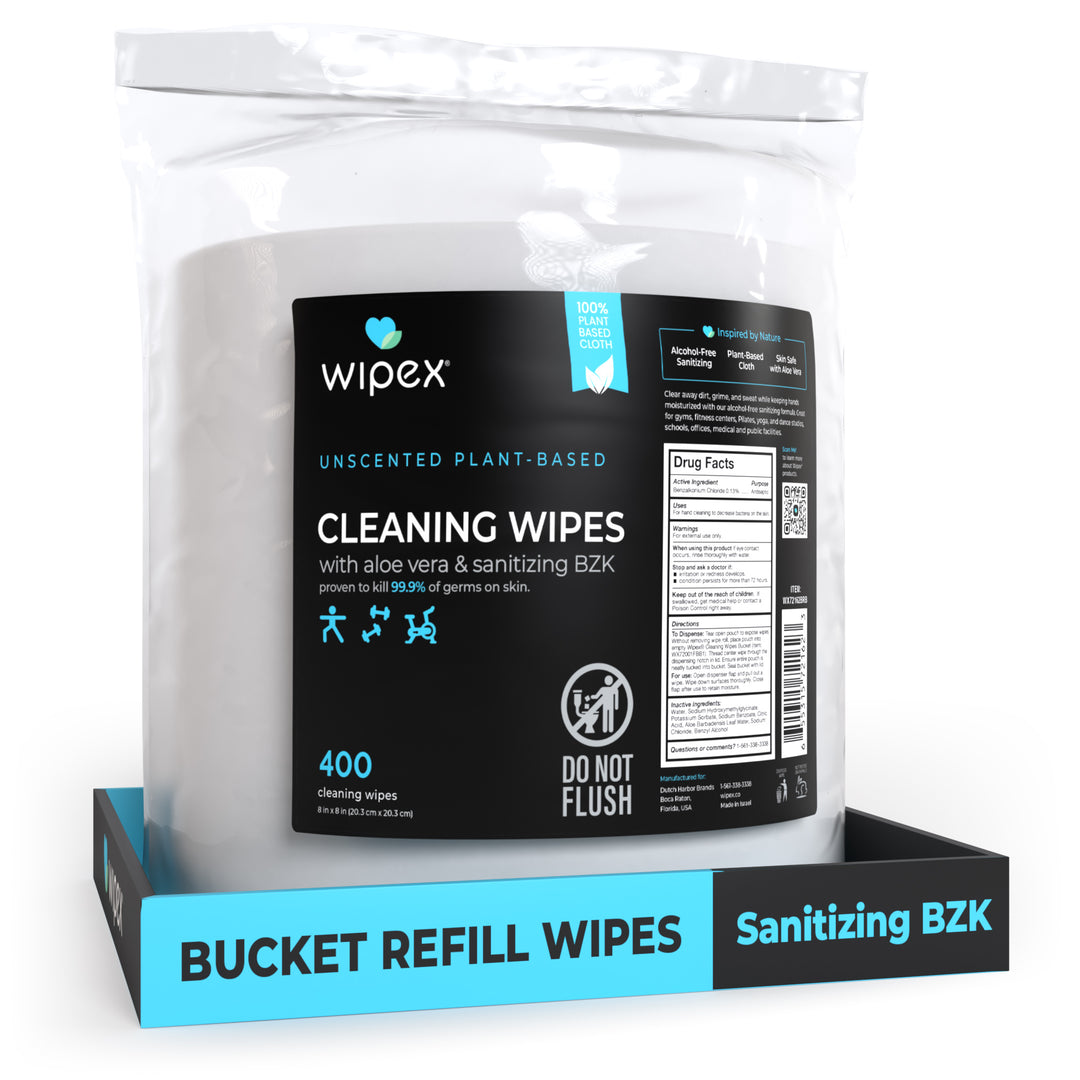 Wipex® Bulk Antibacterial Wipes Portable Dispensing Bucket 400ct | Skin-Safe Sanitizing Wipe | Biodegradable Cloth - product_type by Wipex Co. - Available at wipex-natural-wipes.myshopify.com