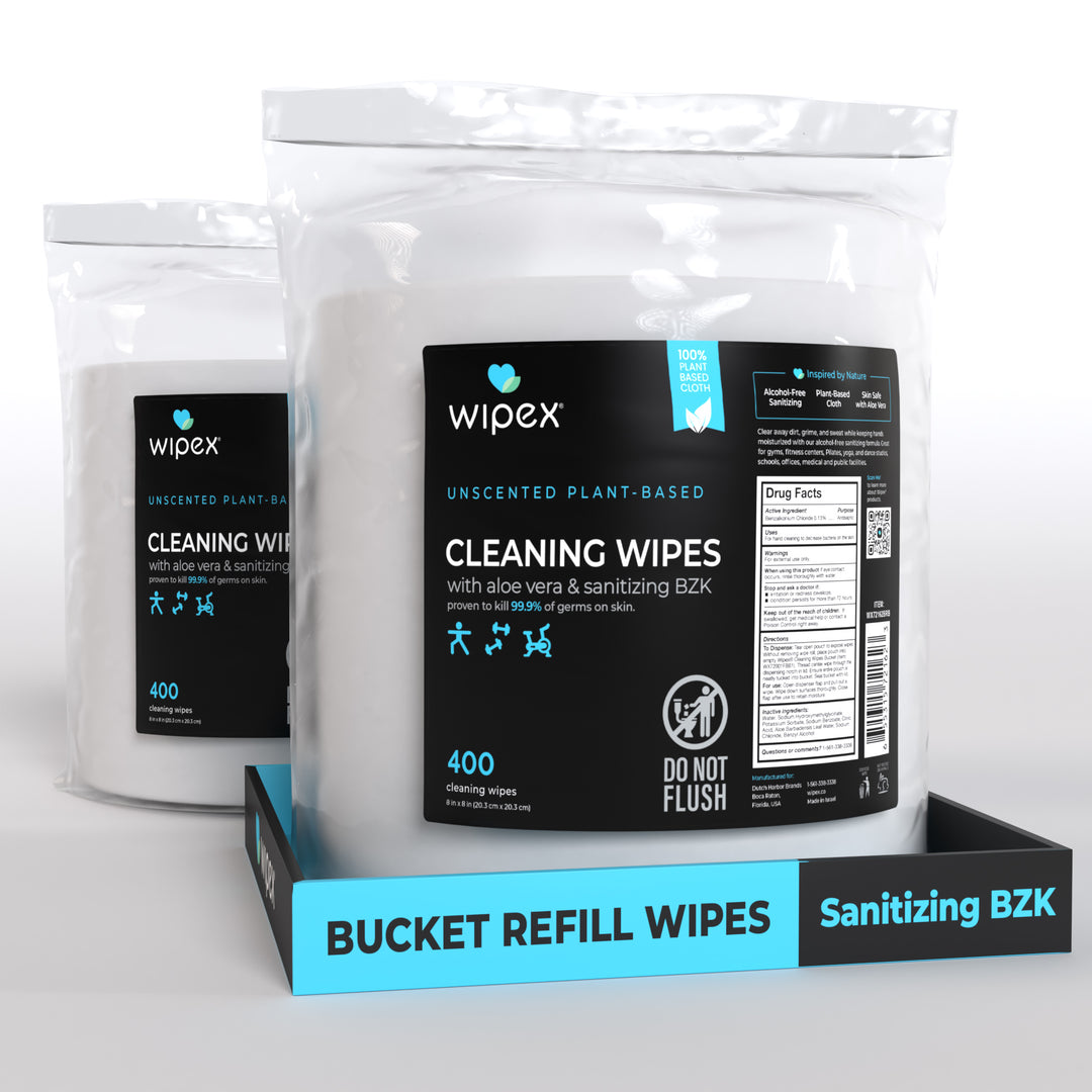 Wipex® Bulk Antibacterial Wipes Portable Dispensing Bucket 400ct | Skin-Safe Sanitizing Wipe | Biodegradable Cloth - product_type by Wipex Co. - Available at wipex-natural-wipes.myshopify.com