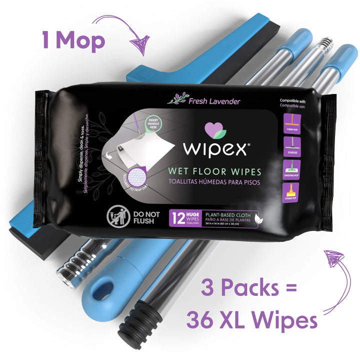Wipex Earth-Friendly XL Wet Mop Wipes | Ultimate Plastic-Free Floor Cleaning Pads -  by Wipex Co. - Available at wipex-natural-wipes.myshopify.com