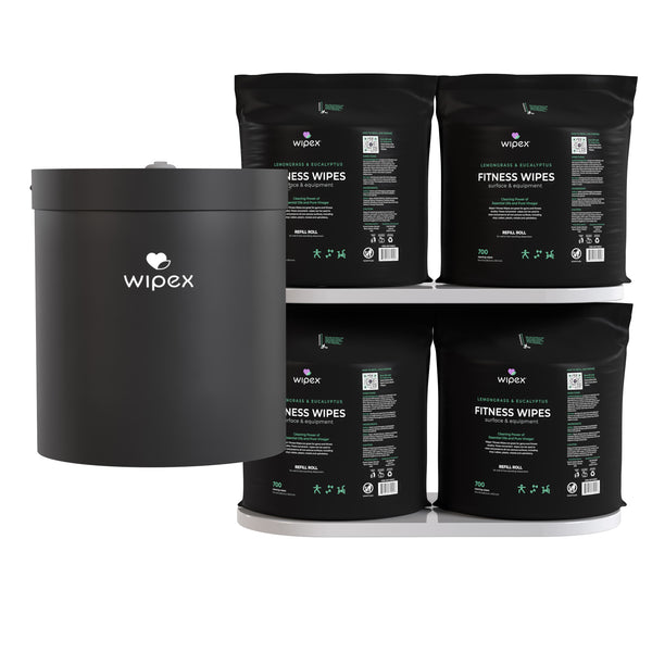 Wipex 4-pack + Wall Dispenser