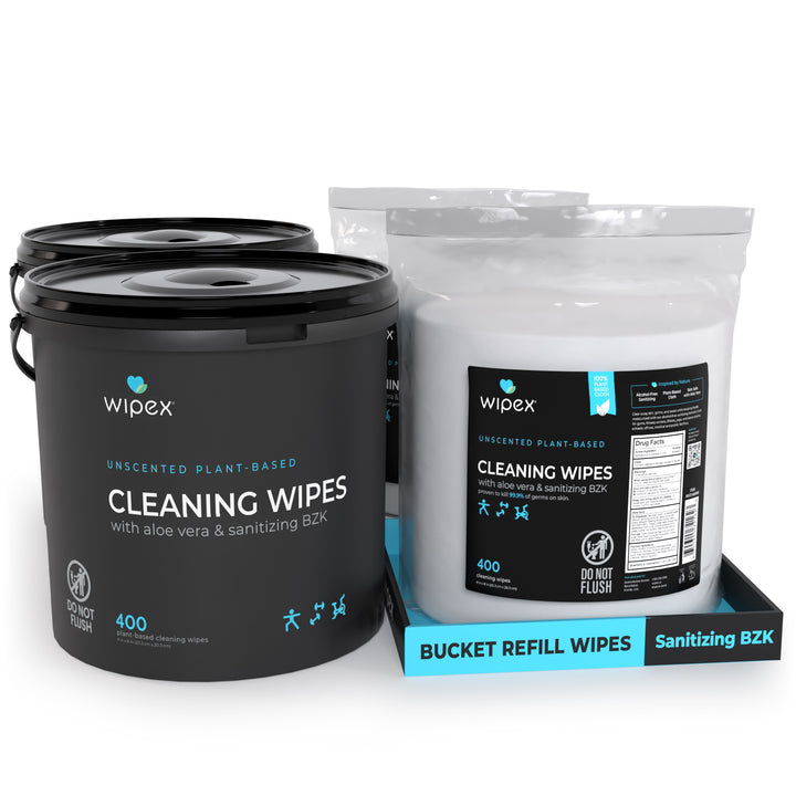 Wipex Natural Gym Wipes Starter Bundle | Dispenser Bucket with Refill | Plant-Based Wipes for Fitness Equipment - product_type by Wipex Co. - Available at wipex-natural-wipes.myshopify.com