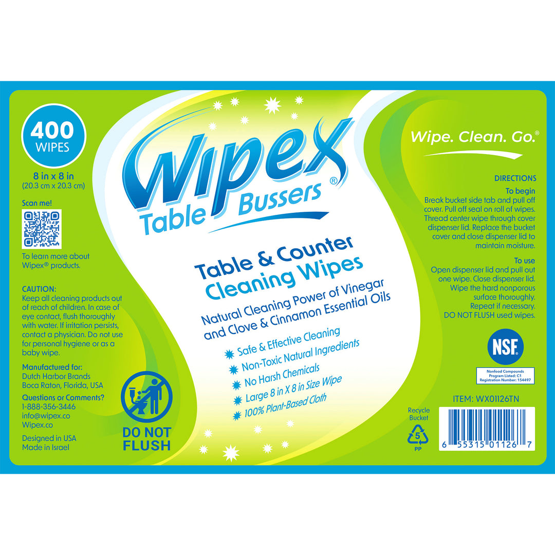 Wipex® Table Bussers® Natural All-Purpose Cleaning Wipes | Compostable Cloth | Portable Dispensing Bucket - product_type by Wipex Co. - Available at wipex-natural-wipes.myshopify.com