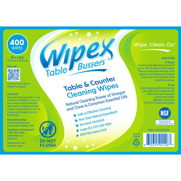 Wipex® Table Bussers® Natural All-Purpose Cleaning Wipes | Compostable Cloth | Portable Dispensing Bucket - product_type by Wipex Co. - Available at wipex-natural-wipes.myshopify.com