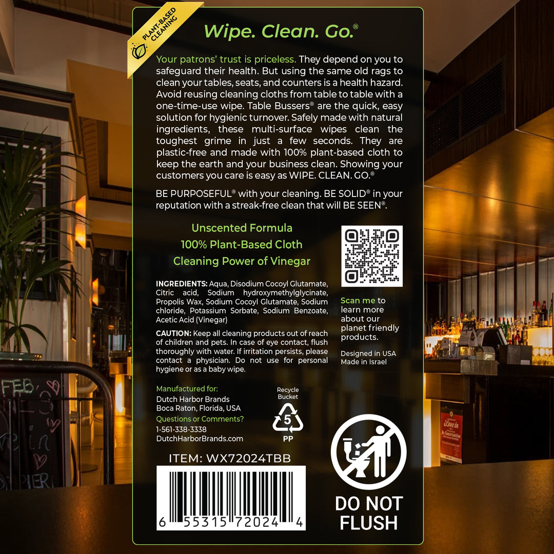 Wipex® Table Bussers® Natural Unscented Cleaning Wipes for Home & Food Service | Plant-Based | Portable Bucket - product_type by Wipex Co. - Available at wipex-natural-wipes.myshopify.com