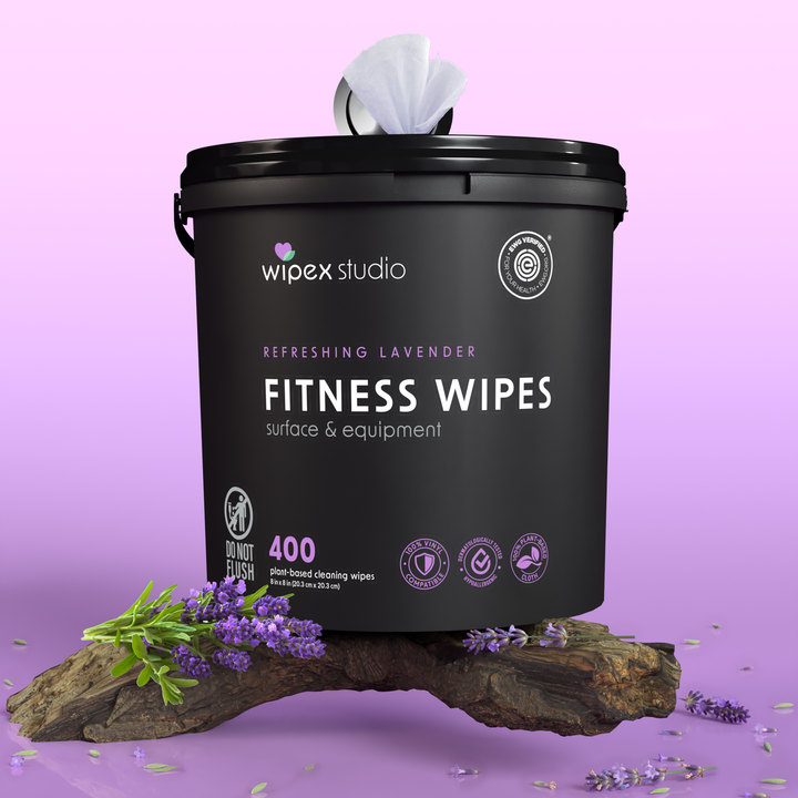 Wipex 400 Yoga Mat Wipes | Natural | Plant-based | For Fitness & Yoga Gear, Chiropractic, Massage Tables