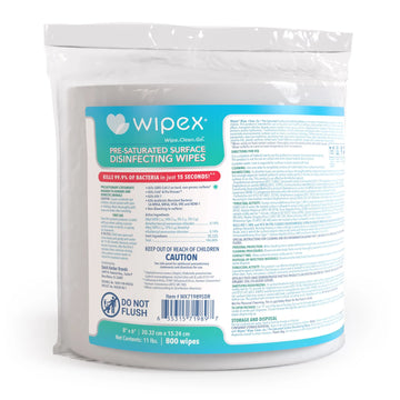 Wipex EPA-registered disinfecting wipes 800-count roll for high-touch surfaces