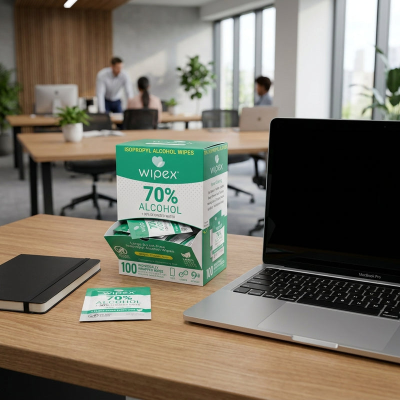 Wipex 70% IPA Alcohol Wipes — Single Sachet 100ct